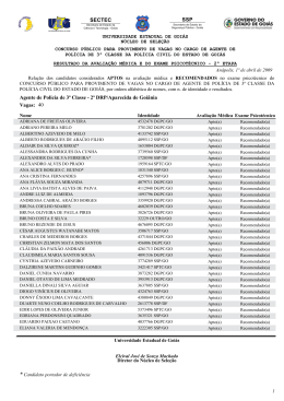 Resultado Exames m&eacute;dico e psicot&eacute;cnico - Agente