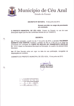 Decreto 4031-2013 Valdenor Barreto dos Santos