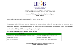 Retifica&ccedil;&atilde;o da Homologa&ccedil;&atilde;o das Inscri&ccedil;&otilde;es Edital N&ordm; 06/2013