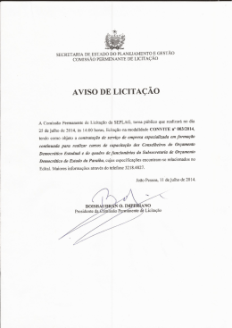 Aviso de Licitação 003