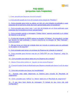 FAQ SIDEC (perguntas mais freq&uuml;entes)
