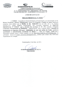 AVISO DE LICITAÇÃO