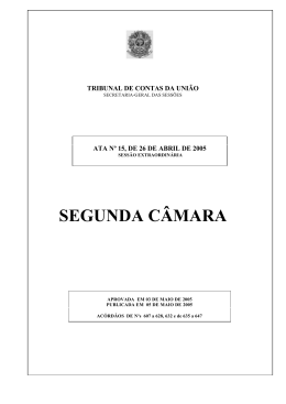 SEGUNDA C&Acirc;MARA - Tribunal de Contas da Uni&atilde;o