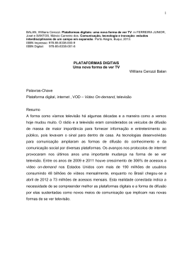 Plataformas digitais - uma nova forma de ver TV