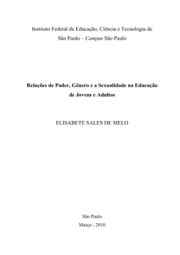 relações de poder, gênero e sexualidade na educação de