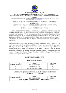 Homologa&ccedil;&atilde;o do Resultado Final
