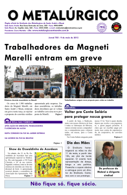 Edi&ccedil;&atilde;o 705 13/5/2012 - Sindicato dos Metal&uacute;rgicos de Santo Andr&eacute;