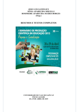 2015 I Seminario de Producao Cientifica em Educacao