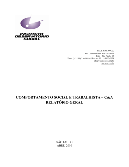 comportamento social e trabalhista – c&a relatório geral
