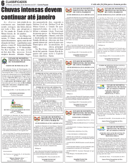 6 Chuvas intensas devem continuar at&eacute; janeiro