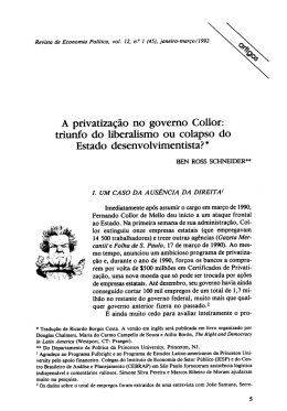 A privatiza&ccedil;&atilde;o no governo Collor