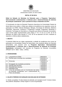 EDITAL Nº 001/2014 Edital de Seleção de Bolsistas de Extensão