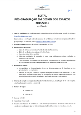 + Edital - Universidade da Madeira