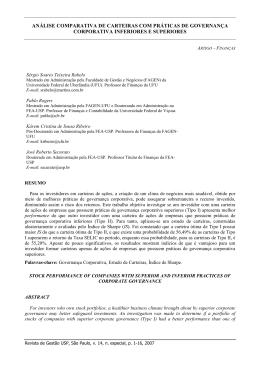 AN&Aacute;LISE COMPARATIVA DE CARTEIRAS COM PR&Aacute;TICAS