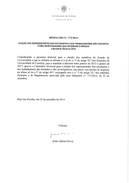 DESPACHO N.&deg; 172/2014 - Universidade de Coimbra
