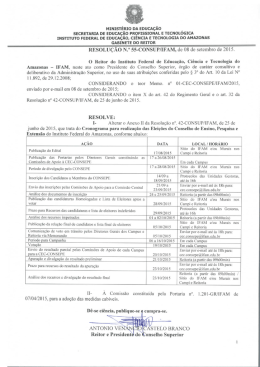 Alteração do Cronograma para realização