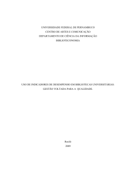 Uso de Indicadores de Desempenho em Bibliotecas Universit&aacute;rias