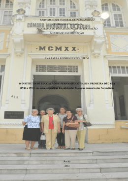 O Instituto de Educação de Pernambuco na sua primeira década