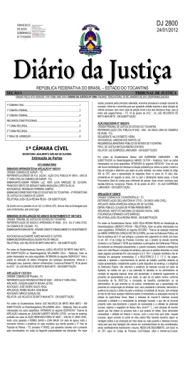DJ 2800 - Tribunal de Justi&ccedil;a do Estado do Tocantins