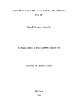 Política, direitos e novos controles punitivos Ricardo - PUC-SP