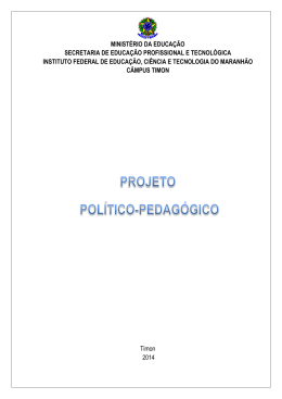 Projeto Pol&iacute;tico Pedag&oacute;gico - Campus Timon
