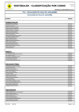 VESTIBULAR - CLASSIFICA&Ccedil;&Atilde;O POR CURSO