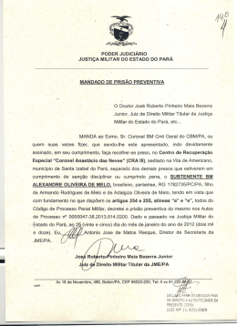 poder judiciário i justiça militar do estado do para maiiidado de