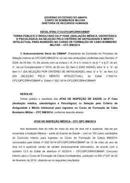 EDITAL n&deg; 002.17 - CFC - RESULTADO PARA A 2&ordf; FASE