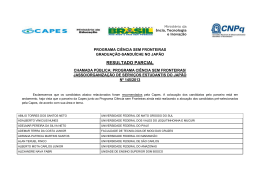 RESULTADO PARCIAL - Ci&ecirc;ncia sem fronteiras