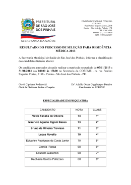 resultado final aprovados - Prefeitura de São José dos Pinhais
