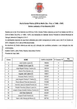 Resultados para o dia 01 de Outubro`15 - [ATA]