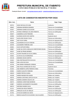 Lista de Candidatos Inscritos por Vaga