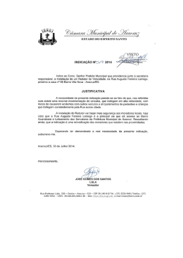 Indica&ccedil;&atilde;o N&deg; 519, A instala&ccedil;&atilde;o de um Redutor de velocidade, na