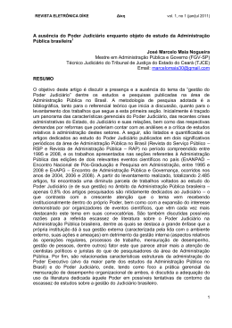 A aus&ecirc;ncia do Poder Judici&aacute;rio enquanto objeto de estudo da