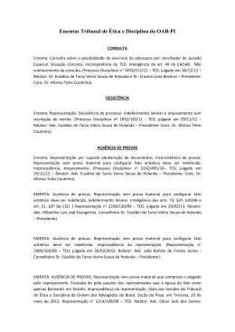 Ementas Tribunal de &Eacute;tica e Disciplina da OAB-PI