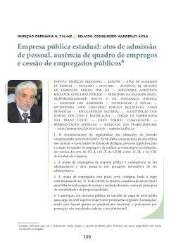 Empresa p&uacute;blica estadual: atos de admiss&atilde;o de pessoal, aus&ecirc;ncia