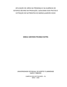 aplica&ccedil;&atilde;o de ur&eacute;ia na presen&ccedil;a e na aus&ecirc;ncia de esterco