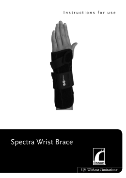Spectra Wrist Brace - Instructions for Use