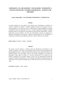 geografia da realidade e realidade geogr&aacute;fica. novos conceitos