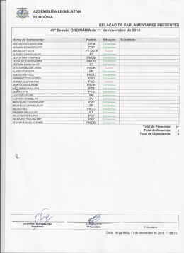 ASSEMBLÉIA LEGISLATIVA RONDÔNIA