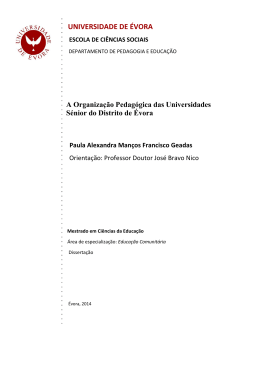 "Organiza&ccedil;&atilde;o Pedag&oacute;gica das Universidades S&eacute;nior do Distrito de