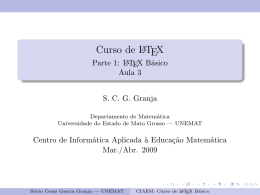 LaTeX B&aacute;sico - UNEMAT &ndash; Campus Sinop