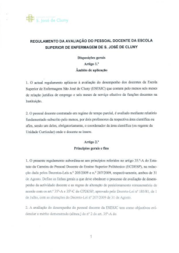 Projecto de Regulamento da Avalia&ccedil;&atilde;o do Pessoal Docente da