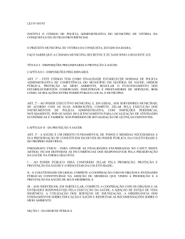 LEI N&ordm; 695/93 INSTITUI O C&Oacute;DIGO DE POL&Iacute;CIA