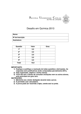 Desafio em Qu&iacute;mica 2013 - PUC-Rio