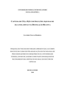 CAPTURA DE CO2 E H2S COM SOLU&Ccedil;&Otilde;ES AQUOSAS