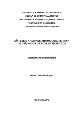 s&iacute;ntese e atividade antimicobacteriana de derivados graxos
