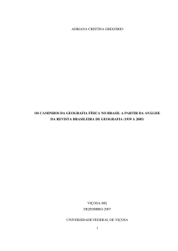 Adriana Cristina Greg&oacute;rio - Departamento de Geografia