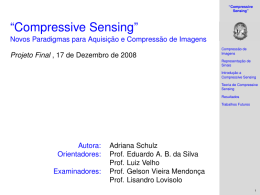``Compressive Sensing`` - Novos Paradigmas