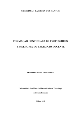 forma&ccedil;&atilde;o continuada de professores e melhoria do
